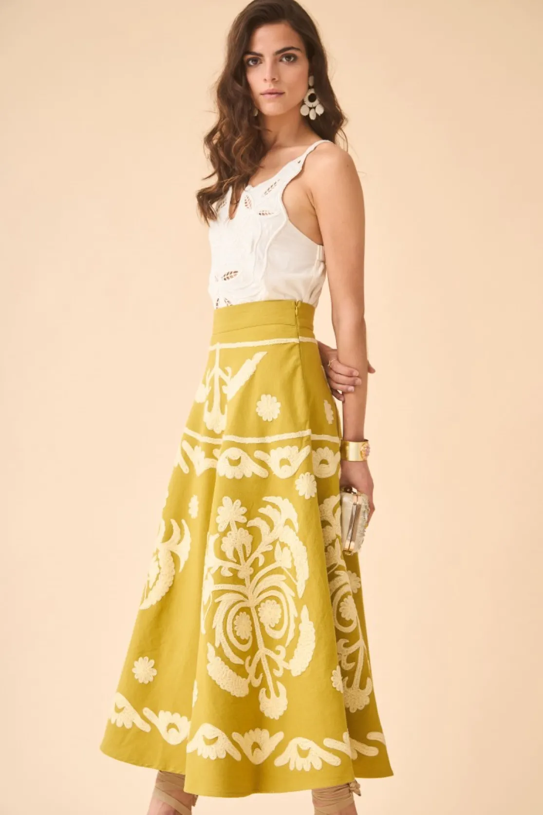 FALDA FALDA NARANJO OLIVA*Coosy Shop