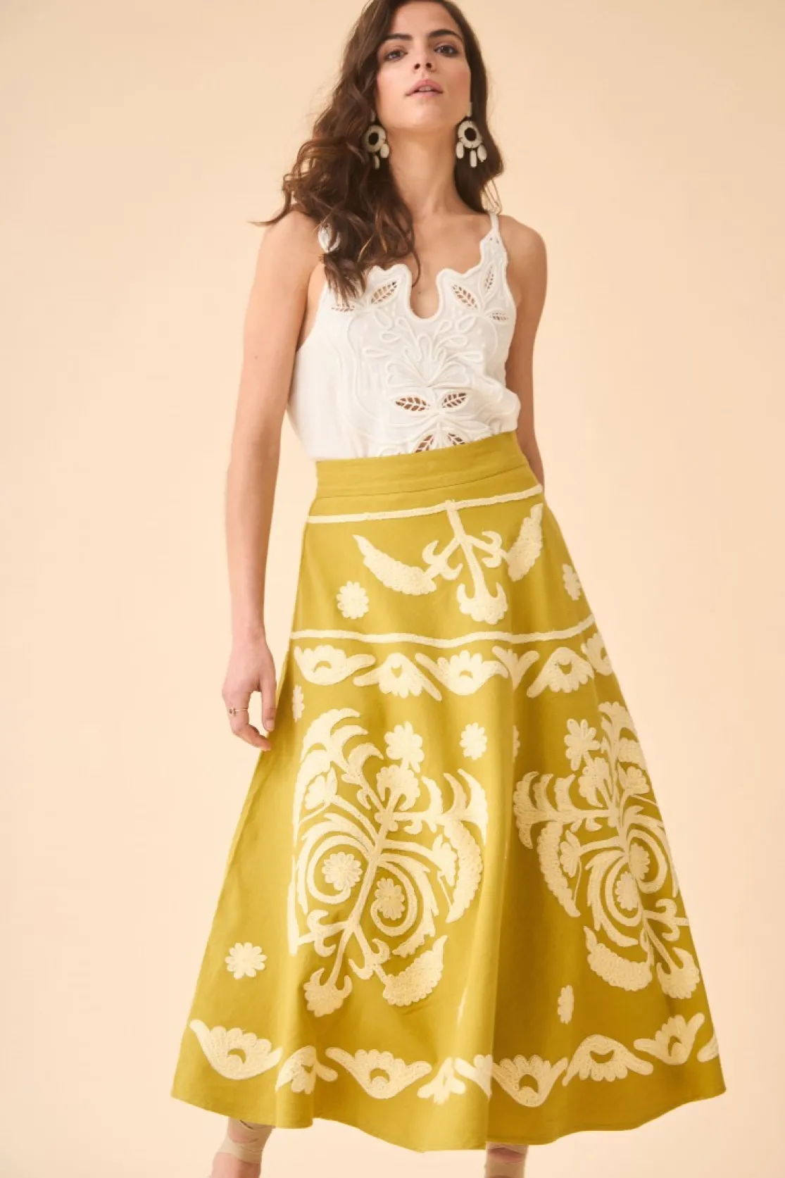 FALDA FALDA NARANJO OLIVA*Coosy Shop