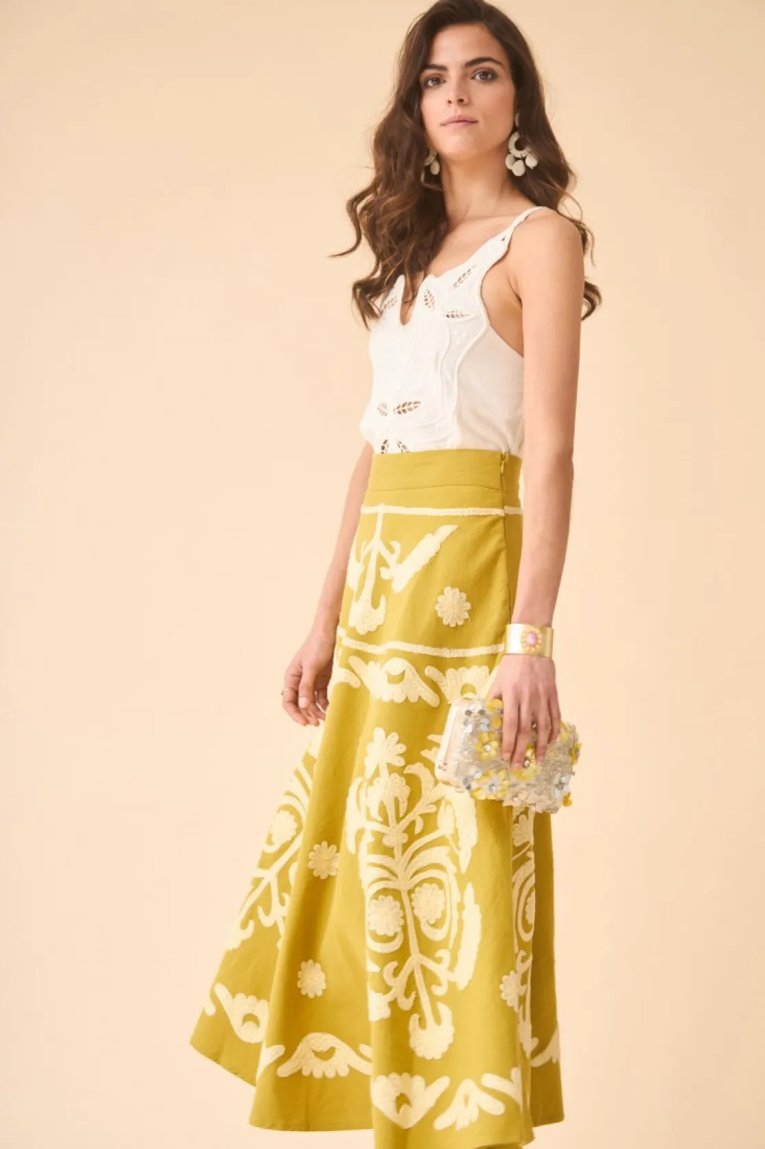FALDA FALDA NARANJO OLIVA*Coosy Shop