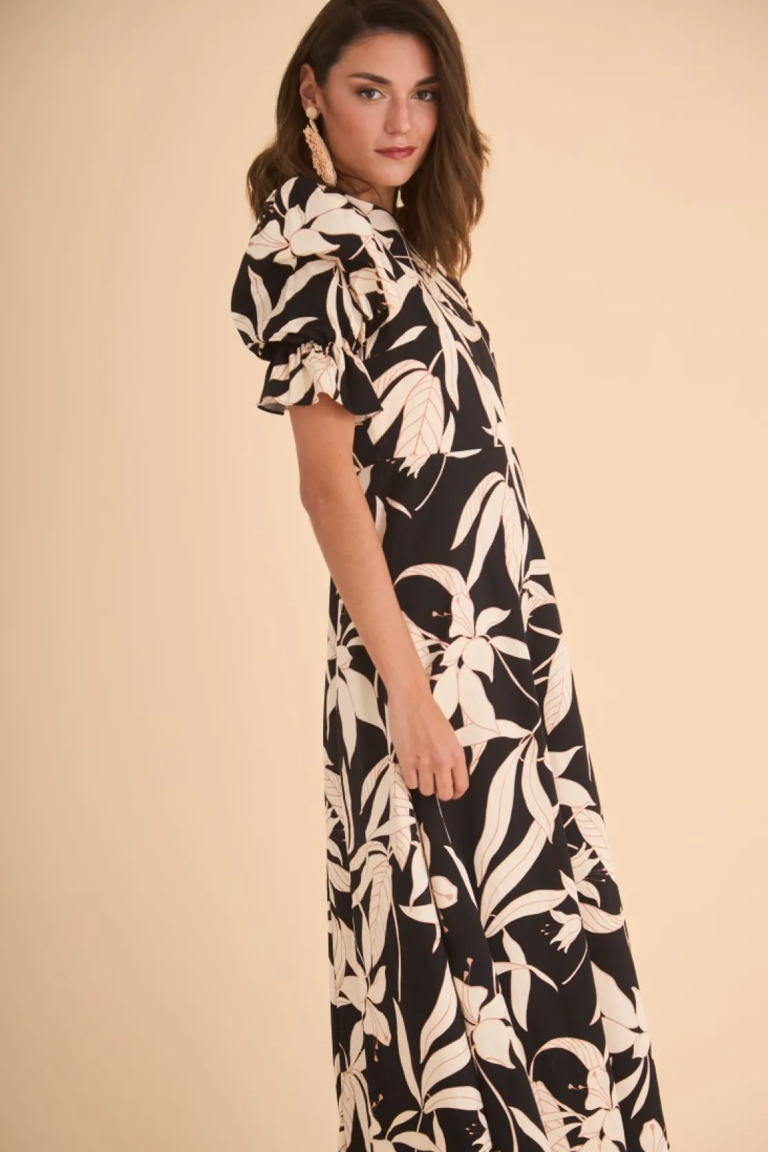 Vestido Palomaestampado Negro | *Coosy Sale